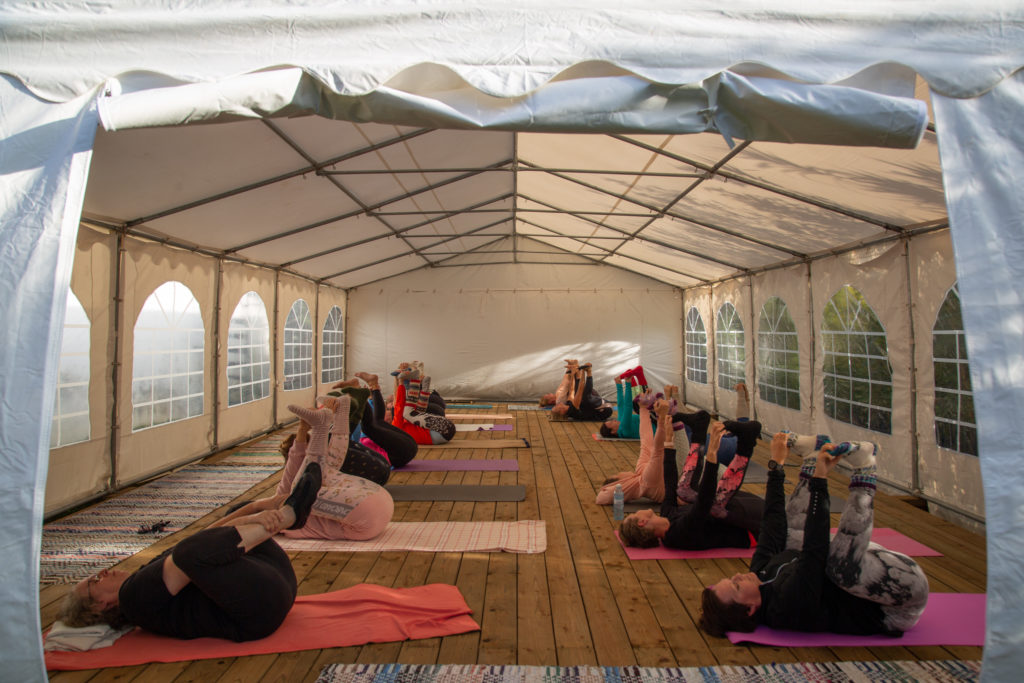 Yoga in the tent